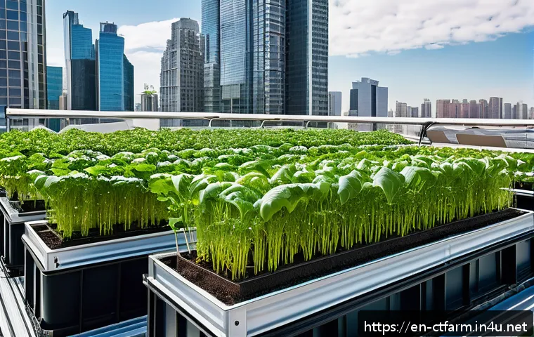 도시농업관리사 필기시험 공부법 - A vibrant urban rooftop garden scene in a bustling cityscape during daytime, featuring diverse verti...